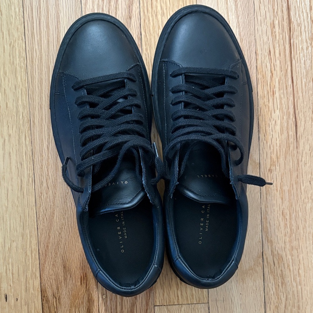 Oliver Cabell Jet Black Low 1 Leather Women's Sneakers - Picture 4 of 7
